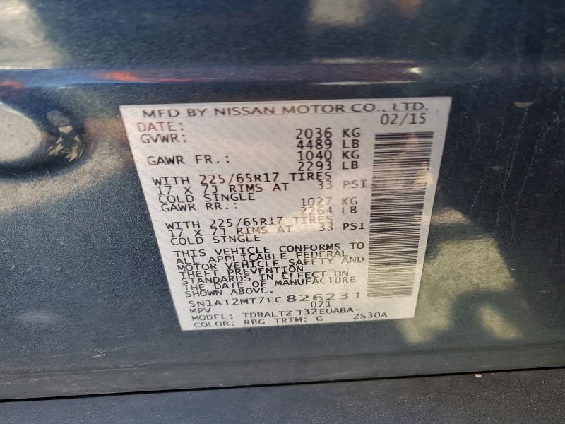 Продажа на аукционе авто 2015 Nissan Rogue, vin: 5N1AT2MT7FC826231, номер лота: 41718516