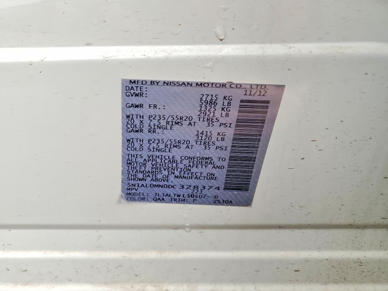 Aukcja sprzedaży 2013 Infiniti Jx35, vin: 5N1AL0MN0DC328374, numer aukcji: 79686415