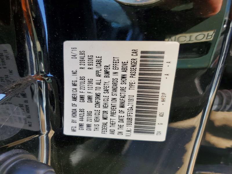 45489456 :رقم المزاد ، 19UUB1F51GA011910 vin ، 2016 Acura Tlx مزاد بيع