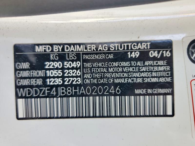 Продажа на аукционе авто 2017 Mercedes-benz E, vin: WDDZF4JB8HA020246, номер лота: 79417745