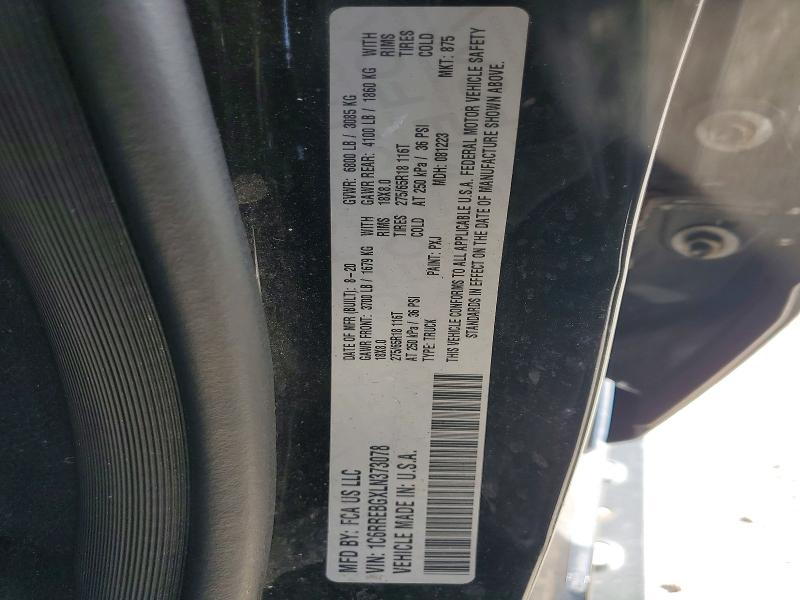 Продажа на аукционе авто 2020 Ram 1500, vin: 1C6RREBGXLN373078, номер лота: 46848286