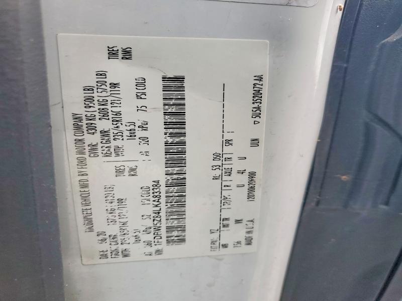 2020 Ford Transit მანქანა იყიდება აუქციონზე, vin: 1FDBW5Z84LKA83384, აუქციონის ნომერი: 79965205