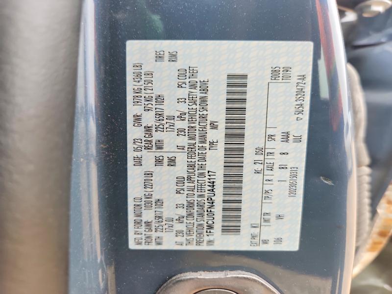 47509866 :رقم المزاد ، 1FMCU0FN4PUA44117 vin ، 2023 Ford Escape مزاد بيع