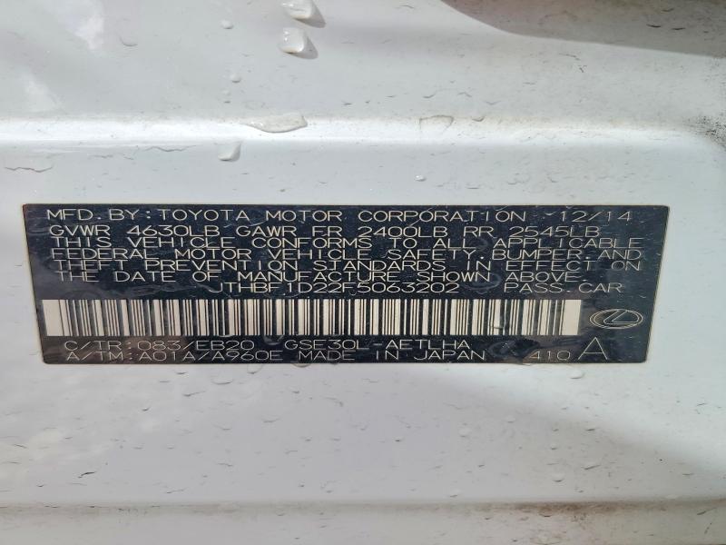 Продажа на аукционе авто 2015 Lexus Is 250, vin: JTHBF1D22F5063202, номер лота: 79725775