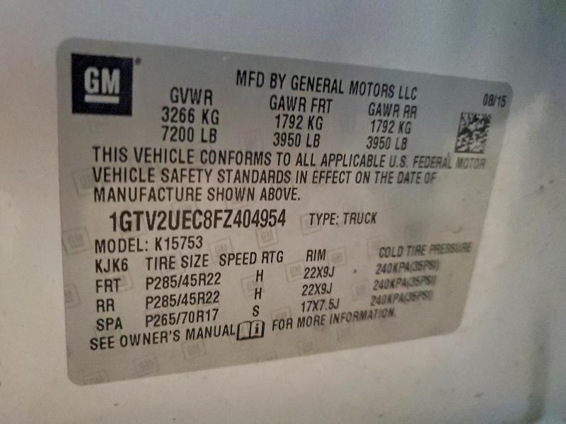 Aukcja sprzedaży 2015 Gmc Sierra, vin: 1GTV2UEC8FZ404954, numer aukcji: 45631976