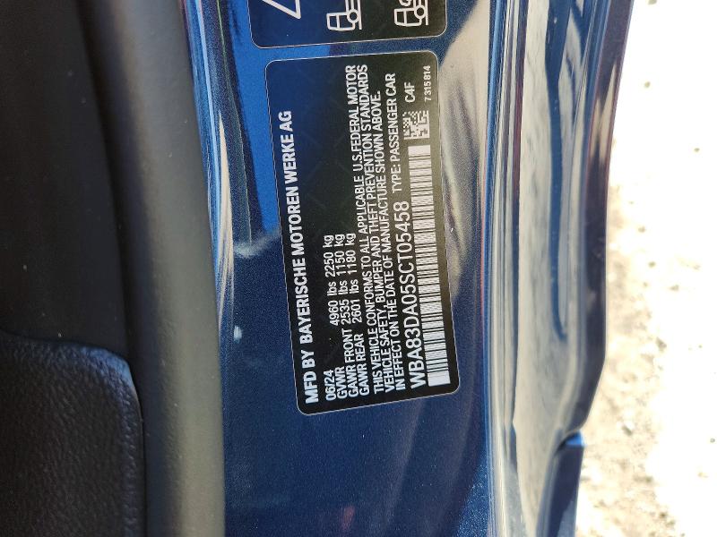 2025 Bmw M440xi მანქანა იყიდება აუქციონზე, vin: WBA83DA05SCT05458, აუქციონის ნომერი: 45940516