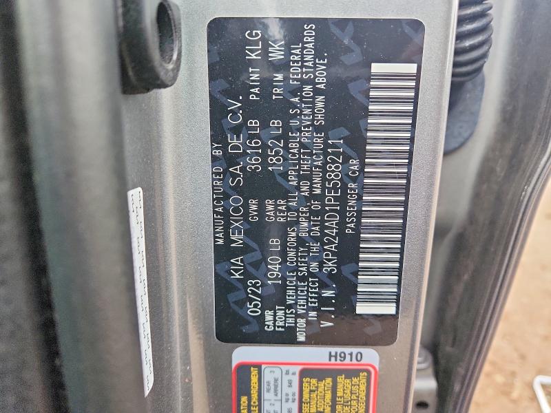 46767056 :رقم المزاد ، 3KPA24AD1PE588211 vin ، 2023 Kia Rio مزاد بيع
