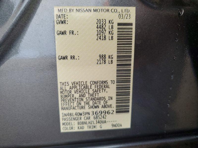 Продажа на аукционе авто 2023 Nissan Altima, vin: 1N4BL4DW3PN369962, номер лота: 45465906