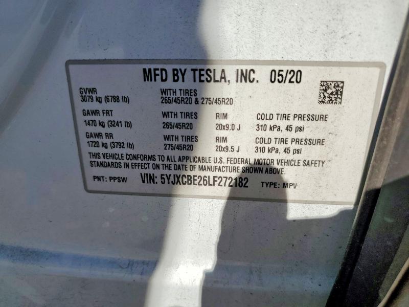 Aukcja sprzedaży 2020 Tesla Model X, vin: 5YJXCBE26LF272182, numer aukcji: 47656646