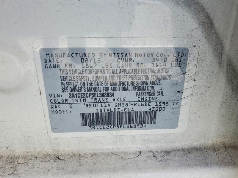 Продаж на аукціоні авто 2014 Nissan Versa Note, vin: 3N1CE2CP5EL368934, номер лоту: 79588955