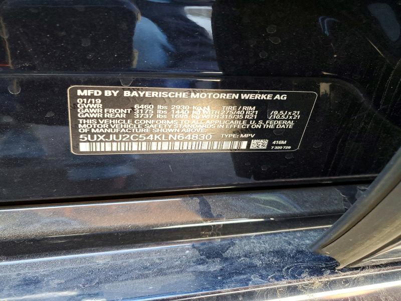 79463155 :رقم المزاد ، 5UXJU2C54KLN64830 vin ، 2019 Bmw X5 مزاد بيع