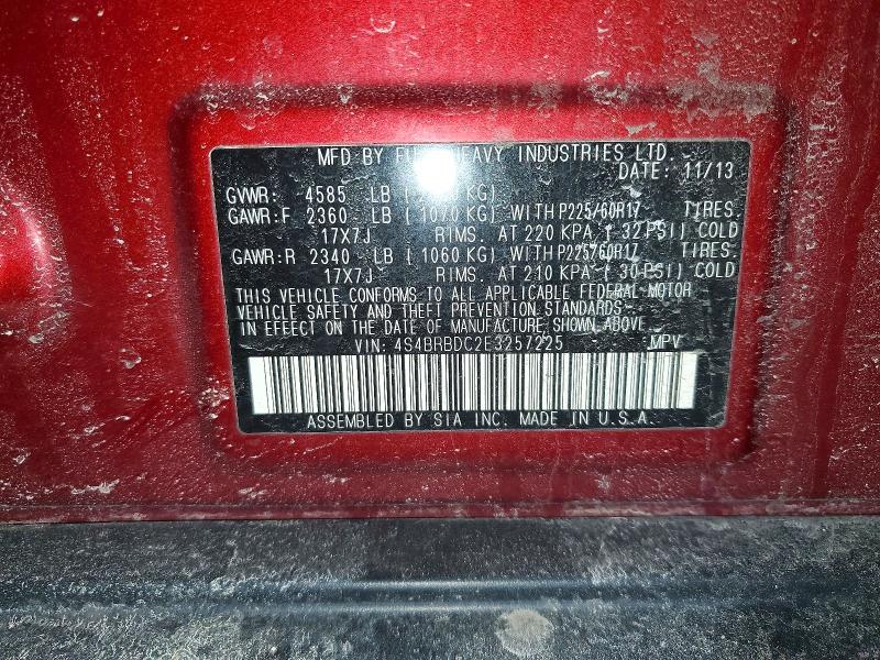 Продажа на аукционе авто 2014 Subaru Outback, vin: 4S4BRBDC2E3257225, номер лота: 47153726