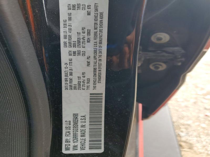 Aukcja sprzedaży 2025 Ram 1500, vin: 1C6RRFGG9SN659498, numer aukcji: 47378256