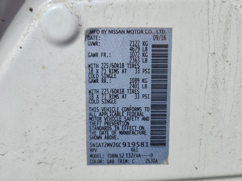Продажа на аукционе авто 2016 Nissan Rogue, vin: 5N1AT2MV2GC919581, номер лота: 47011266