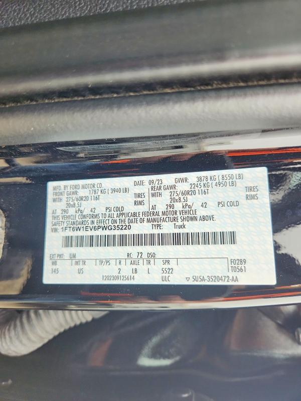 2023 Ford F150 მანქანა იყიდება აუქციონზე, vin: 1FT6W1EV6PWG35220, აუქციონის ნომერი: 41947596