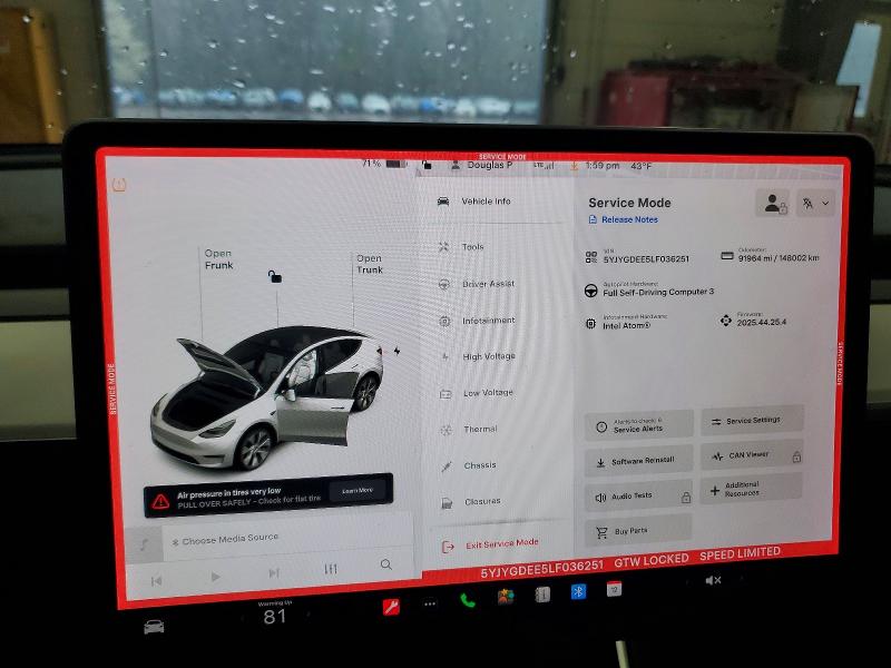 Продажа на аукционе авто 2020 Tesla Model Y, vin: 5YJYGDEE5LF036251, номер лота: 46042656