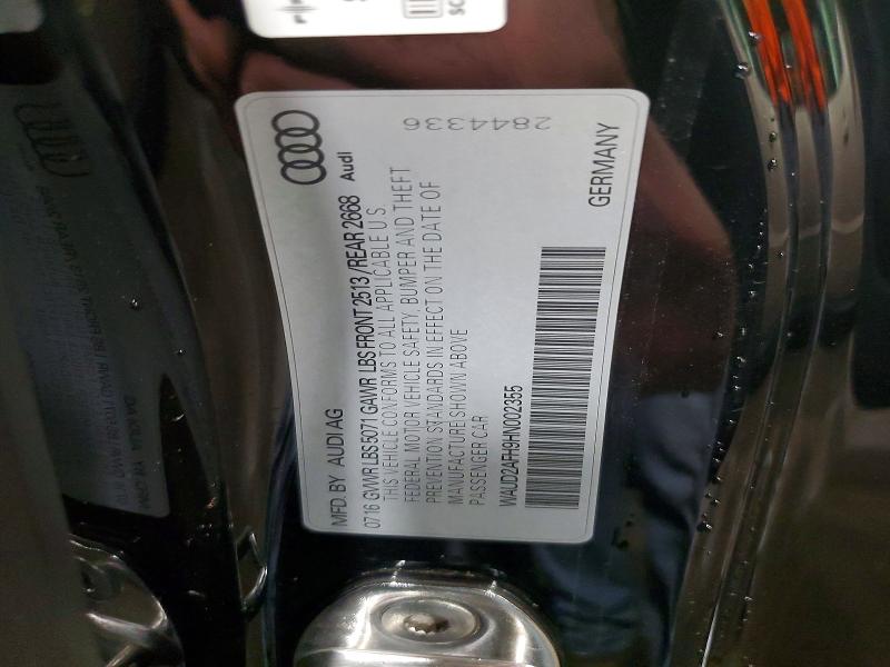 Aukcja sprzedaży 2017 Audi A5, vin: WAUD2AFH9HN002355, numer aukcji: 46687676