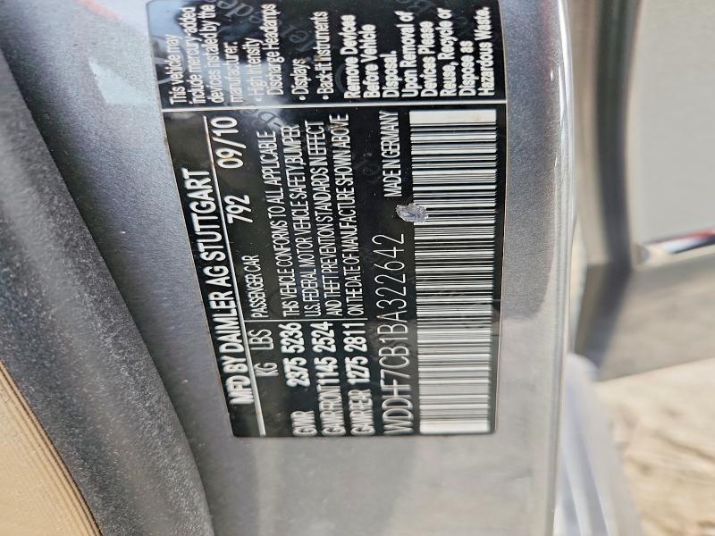 46536086 :رقم المزاد ، WDDHF7CB1BA322642 vin ، 2011 Mercedes-benz E مزاد بيع