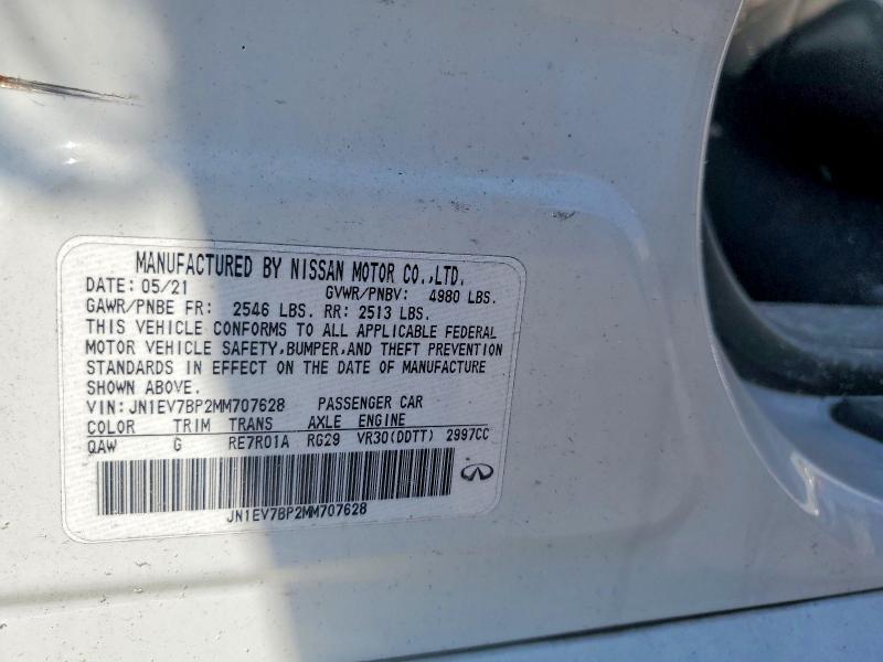 Aukcja sprzedaży 2021 Infiniti Q50, vin: JN1EV7BP2MM707628, numer aukcji: 47580276