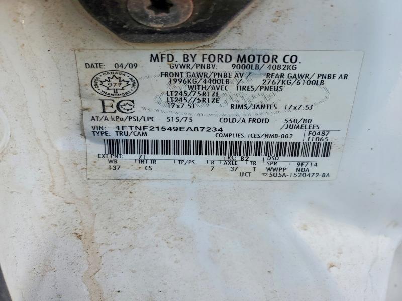 96375555 :رقم المزاد ، 1FTNF21549EA87234 vin ، 2009 Ford F250 مزاد بيع