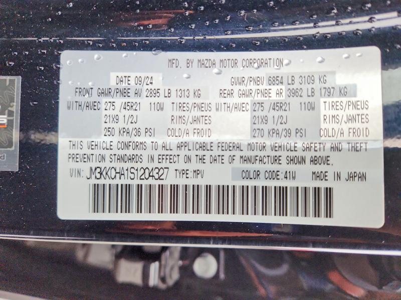 Aukcja sprzedaży 2025 Mazda Cx-90, vin: JM3KKCHA1S1204327, numer aukcji: 46956356