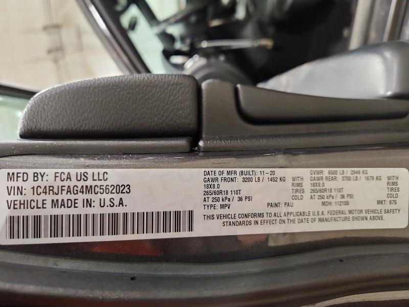 Продажа на аукционе авто 2021 Jeep Grand Cherokee, vin: 1C4RJFAG4MC562023, номер лота: 47876296