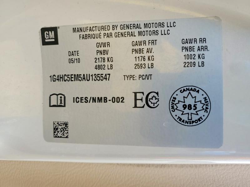 Aukcja sprzedaży 2010 Buick Lucerne, vin: 1G4HC5EM5AU135547, numer aukcji: 41662596