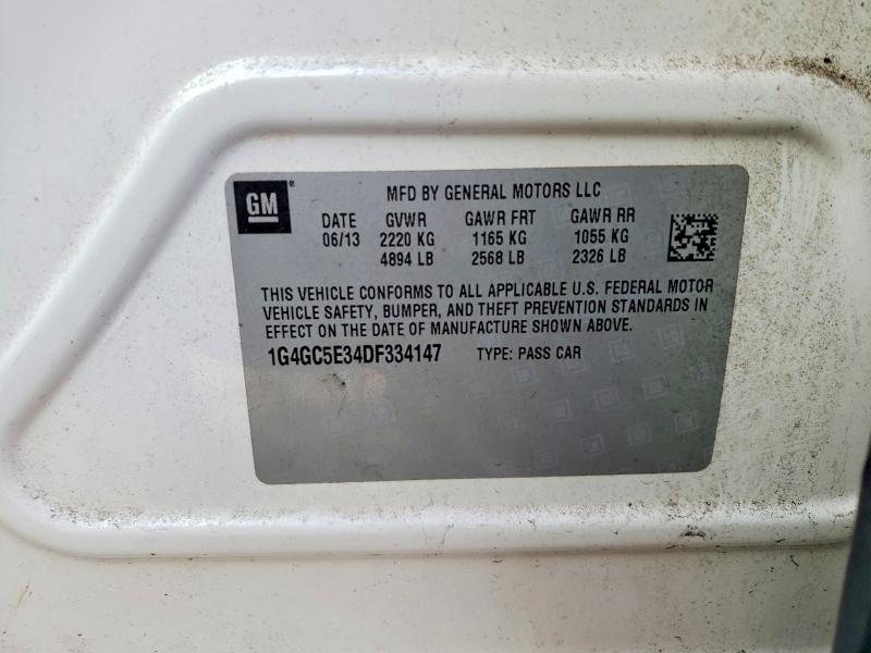 41990026 :رقم المزاد ، 1G4GC5E34DF334147 vin ، 2013 Buick Lacrosse مزاد بيع