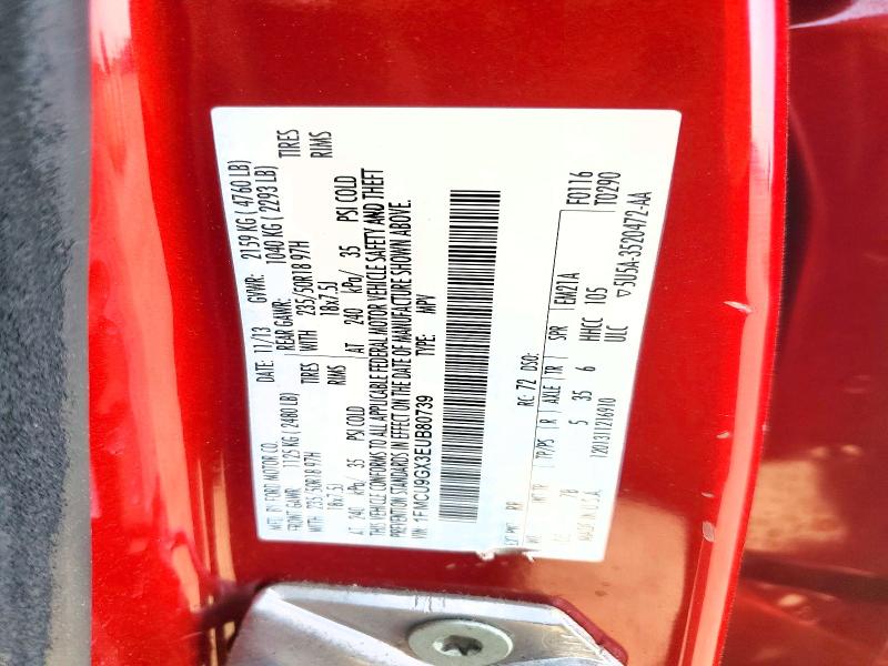79794505 :رقم المزاد ، 1FMCU9GX3EUB80739 vin ، 2014 Ford Escape مزاد بيع