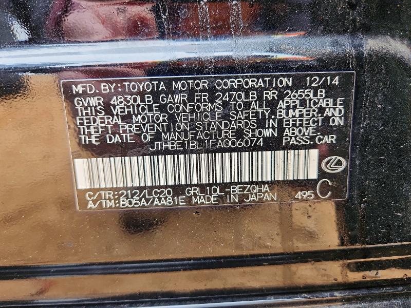 79726205 :رقم المزاد ، JTHBE1BL1FA006074 vin ، 2015 Lexus Gs 350 مزاد بيع