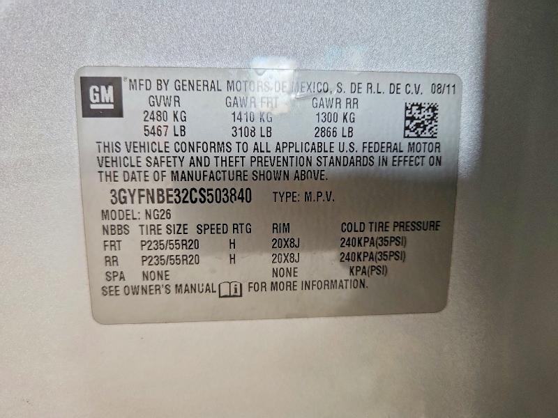 Продаж на аукціоні авто 2012 Cadillac Srx, vin: 3GYFNBE32CS503840, номер лоту: 79239275