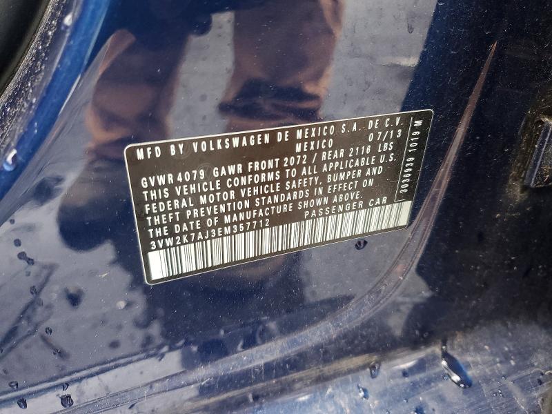 Aukcja sprzedaży 2014 Volkswagen Jetta, vin: 3VW2K7AJ3EM357712, numer aukcji: 46058656