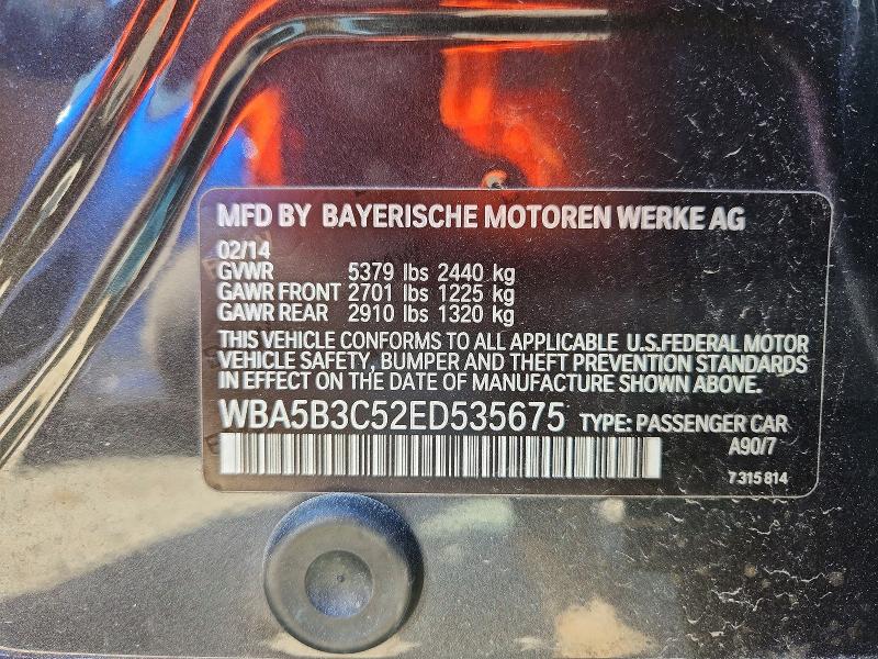 2014 Bmw 535 მანქანა იყიდება აუქციონზე, vin: WBA5B3C52ED535675, აუქციონის ნომერი: 47021396