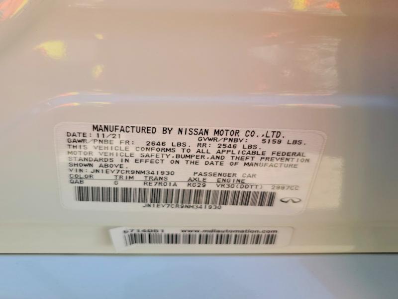 Продажа на аукционе авто 2022 Infiniti Q50, vin: JN1EV7CR9NM341930, номер лота: 47349346