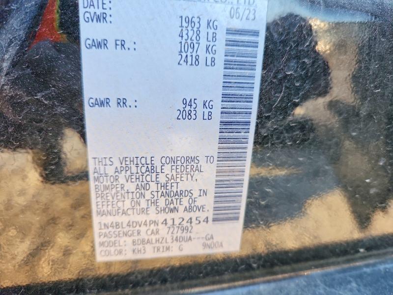 2023 Nissan Altima მანქანა იყიდება აუქციონზე, vin: 1N4BL4DV4PN412454, აუქციონის ნომერი: 47353886