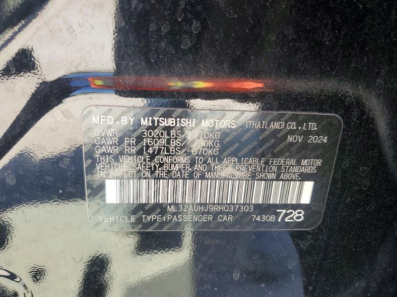 Продаж на аукціоні авто 2024 Mitsubishi Mirage, vin: ML32AUHJ9RH037303, номер лоту: 47349146