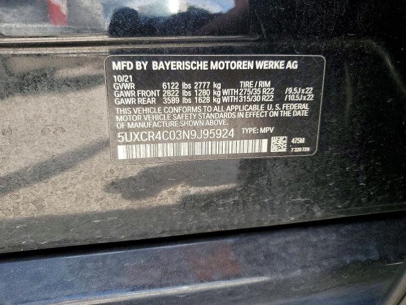 Aukcja sprzedaży 2022 Bmw X5, vin: 5UXCR4C03N9J95924, numer aukcji: 47816496