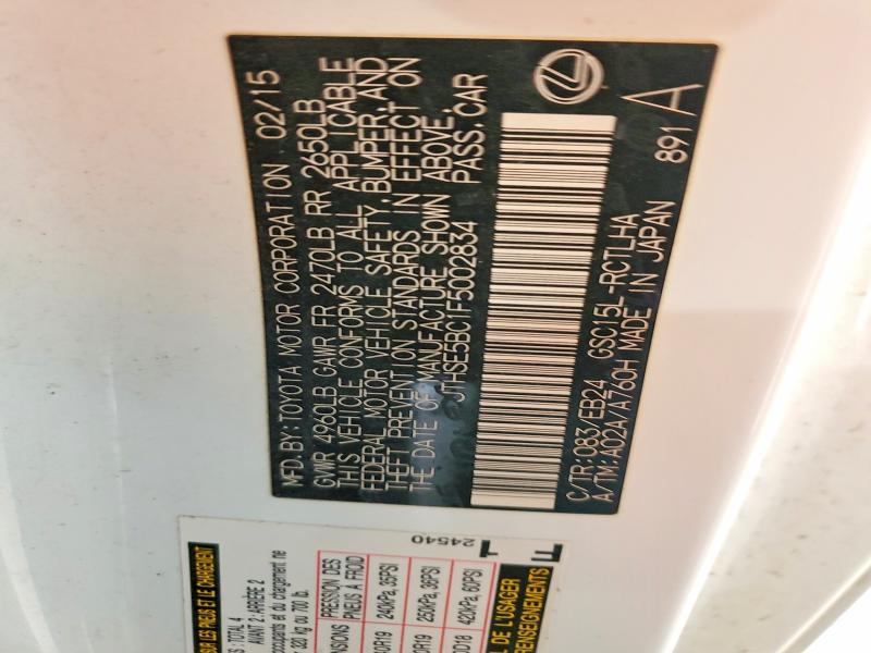 Aukcja sprzedaży 2015 Lexus Rc 350, vin: JTHSE5BC1F5002834, numer aukcji: 46753236