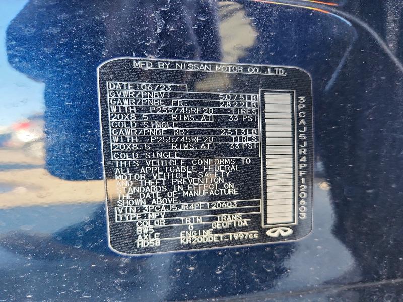 Aukcja sprzedaży 2023 Infiniti Qx55, vin: 3PCAJ5JR4PF120603, numer aukcji: 47496966