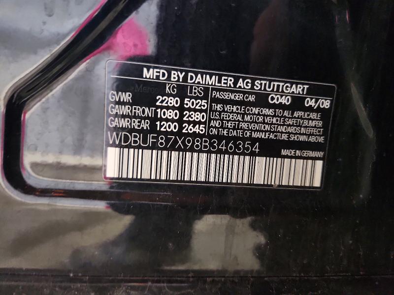 Aukcja sprzedaży 2008 Mercedes-benz E, vin: WDBUF87X98B346354, numer aukcji: 47362096