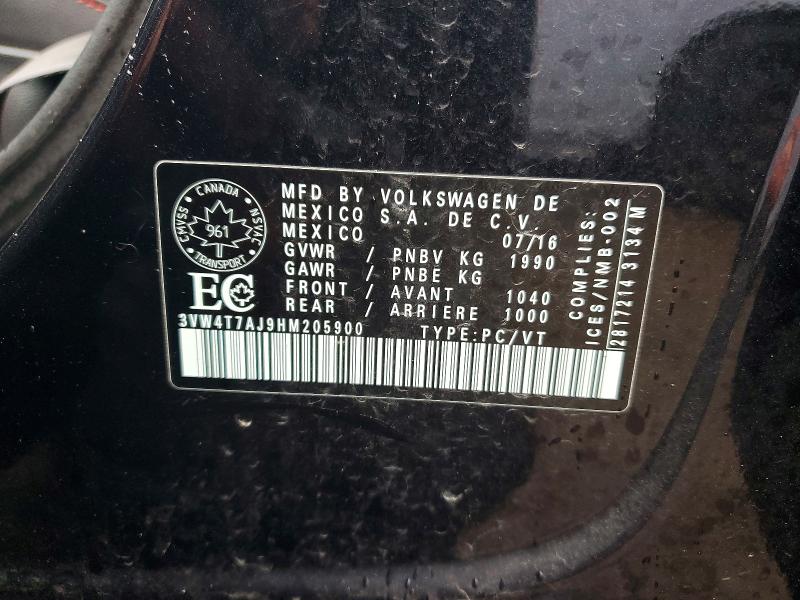 Aukcja sprzedaży 2017 Volkswagen Jetta, vin: 3VW4T7AJ9HM205900, numer aukcji: 47045926