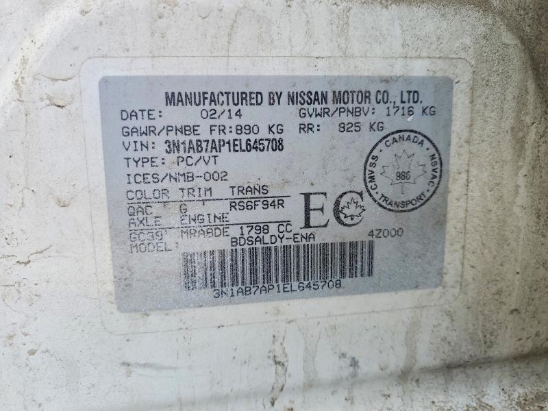 Aukcja sprzedaży 2014 Nissan Sentra, vin: 3N1AB7AP1EL645708, numer aukcji: 46829786