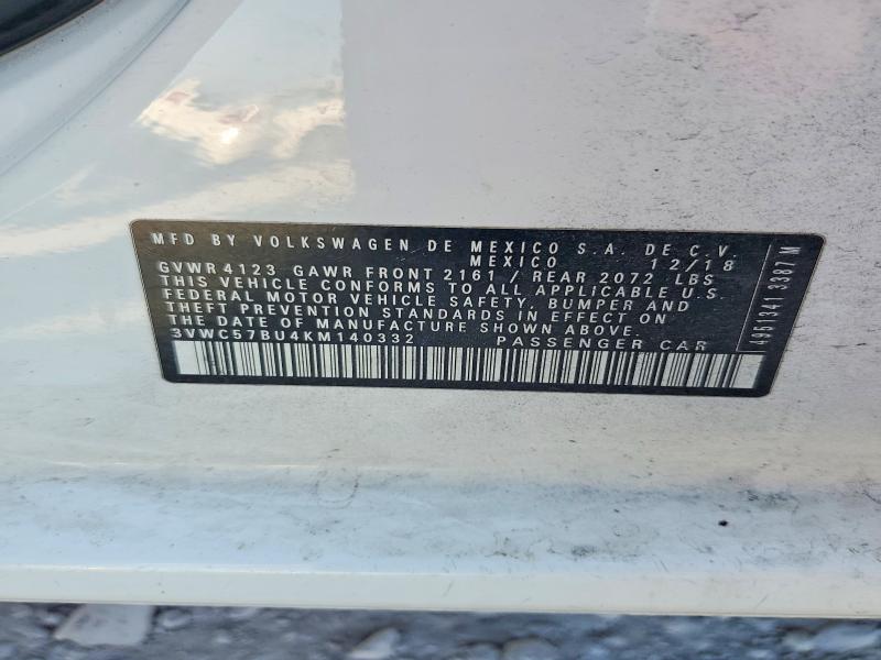 Aukcja sprzedaży 2019 Volkswagen Jetta, vin: 3VWC57BU4KM140332, numer aukcji: 46344526