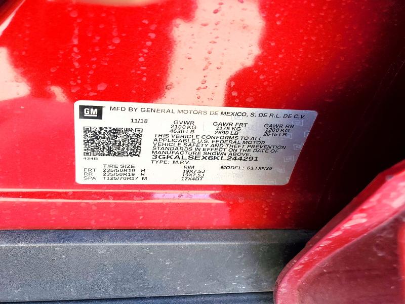 2019 Gmc Terrain მანქანა იყიდება აუქციონზე, vin: 3GKALSEX6KL244291, აუქციონის ნომერი: 45862676