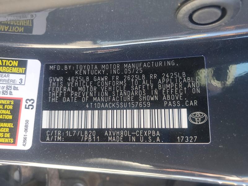 Продажа на аукционе авто 2025 Toyota Camry, vin: 4T1DAACK5SU157659, номер лота: 46677116