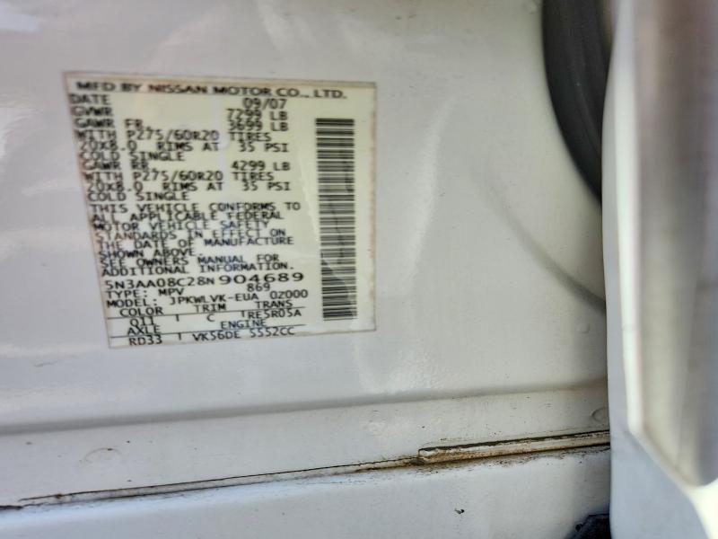 Продажа на аукционе авто 2008 Infiniti Qx56, vin: 5N3AA08C28N904689, номер лота: 46017486