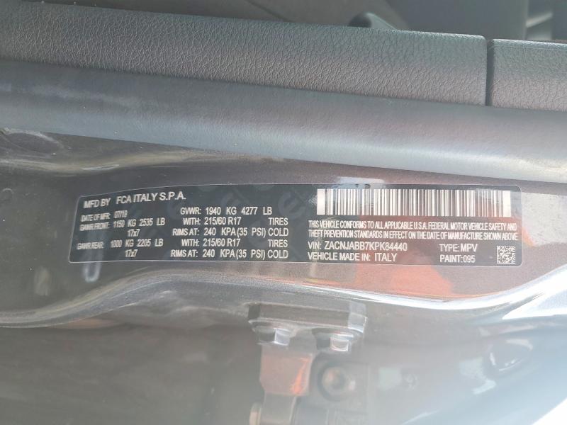 Aukcja sprzedaży 2019 Jeep Renegade, vin: ZACNJABB7KPK84440, numer aukcji: 47789396