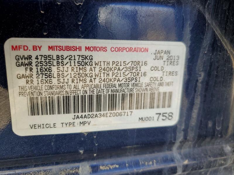 Продаж на аукціоні авто 2014 Mitsubishi Outlander, vin: JA4AD2A34EZ006717, номер лоту: 47396166