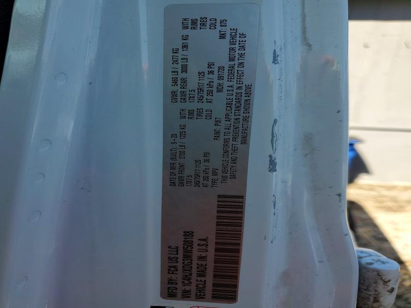 45556546 :رقم المزاد ، 1C4HJXDG3MW508188 vin ، 2021 Jeep Wrangler Unlimited مزاد بيع