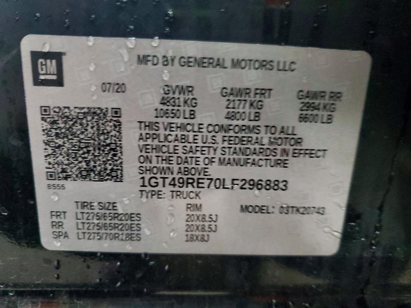 Продаж на аукціоні авто 2020 Gmc Sierra, vin: 1GT49RE70LF296883, номер лоту: 79319355